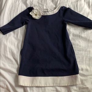 Navy blue and white formal dress